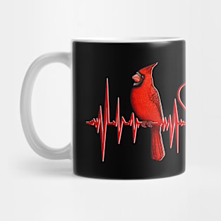 Red Cardinal heartbeat I love yuo Mug